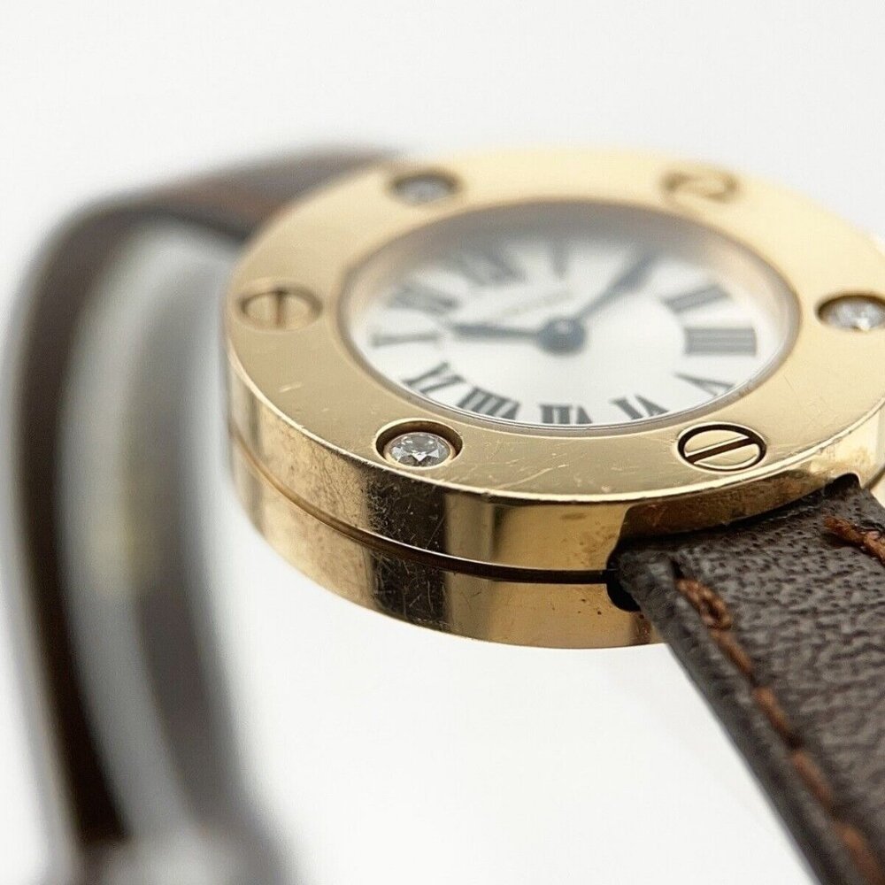 Cartier Love Watch Quartz 23mm Silver 18k Rose Gold Factory Diamonds Watch Only - Picture 3 of 8